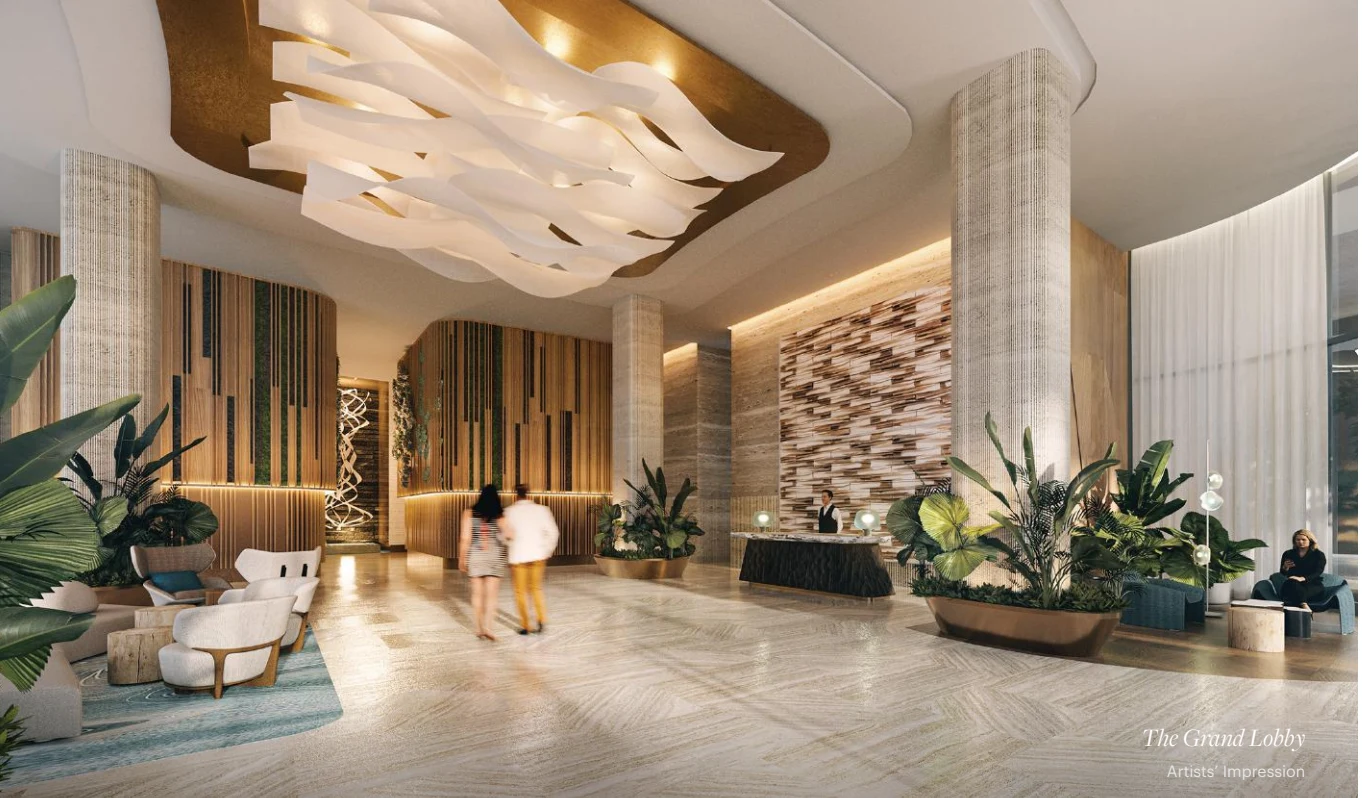 Interior lounge illustration from the brochure