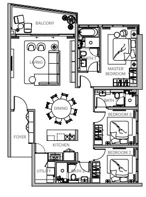 Representative Type A1 floor plan
