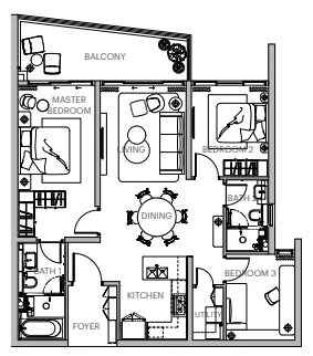 Representative Type B1 floor plan